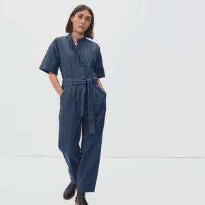 Everlane Short Sleeve Fatigue Jumpsuit - Blue